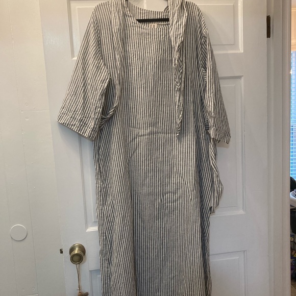 Stunning Len Ok MIDI 100% Linen Dress EUC XXXL - Picture 2 of 7